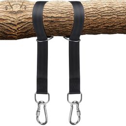 Camp Furniture Durable Polyester Safety Strength Heavy Duty Swing Straps Hanging Kit Hammock Belts With Locking Carabiner Bearing 350kg