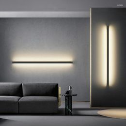 Wall Lamp LED Industrial Strip Modern Minimalist Bedroom Sconce Aluminium Black Hallway Living Room Study Decorative Light Lustre