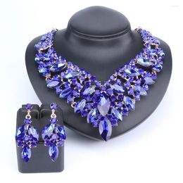 Necklace Earrings Set Women's Wedding Bridal Crystal Statement Choker Earring Party Costume Jewellery Gifts