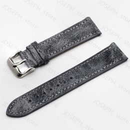 Other Fashion Accessories High Quality Retro Watch Strap Band 18mm 20mm 22mm 24mm Leather Watchbands Grey Black Brown Blue for Men Watch Accessories J230413