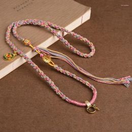 Pendant Necklaces Tibetan Style Halter Necklace Rope Ethnic Thangka Zaki Rambuddha National Universal Buckle Lanyal Sling Sweater Chain