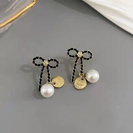 Fashion Sweet Style Letter Designer Stud Earrings Bow Pendant Earring For Women Charm Wedding Gifts Jewellery Accessory High Quality