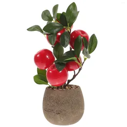 Decorative Flowers Simulated Apples Bonsai Decor Home Fruit Fake Tree Ornament