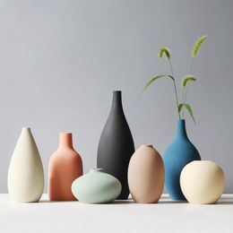 Vases Matte Ceramic Morandi Modern Vase | Decorative Ceramic Pottery | Minimal Vase | Table Decoration 231109