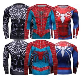 Men's T-Shirts Customise Logo Mens GYM Wear Compression Shirt Clothing Long Sleeve Tights Sports Quicky Dry Sport Top2597