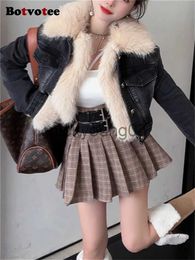 Women's Jackets Botvotee Washed Distressed Denim Coat for Women 2023 Fall Winter Thicken Warm Casual Vintage Jacket New Fashion Fur Collar Coats J231113