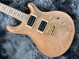 China electric guitar natrual color maple wood top gold hardware mahogany body 6 strings