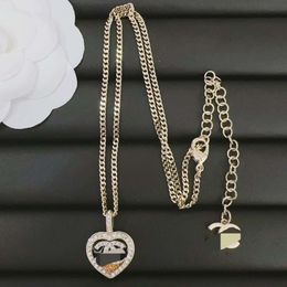 Designer necklace chaanel Love Necklace Women's Heart tone Enamel Crystal Letter Bracelet Set Accessories