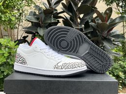 2023 New 1 Low Phat Basketball Running Shoes For Women Mens White Varsity Red Cement Grey 1s Trainers Sneakers