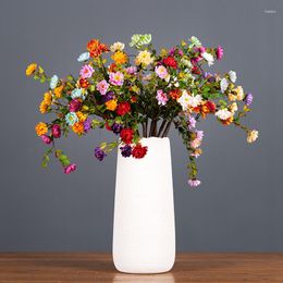 Decorative Flowers 1 Branch 6 Head Daisy Artificial For Home Wedding DIY Decoration Baby's Breath Fake Long Floral Bouquet Gift