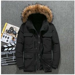 Women's and Men's Medium Length Winter New Canadian Style Overcame Working Clothes Thick Goose Down Jacket Men the best fashionable