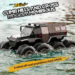 ElectricRC Car Q137 RC Offoad Amphibious Stunt Vehicle 8wheel Speed Racing Truck Waterproof Crawler 24G Remote Control Children Toy 231110