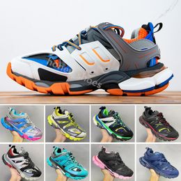 Men Women Casual Sports Shoes fashion Track 3 Sneaker Beige Recycled Mesh Nylon sneakers Top Designer Couples platform runners trainers shoe size 35-45 HN13