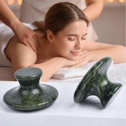 Large Green Jade Mushroom Gua Sha Tool Massager Natural Jade Anti Aging Spa Body Guasha Stone Massage Therapy Beauty Health
