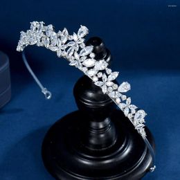 Hair Clips Fashion Jewelry Full CZ Tiara King Crown Wedding Headpiece Women Birthday Party Bridal Accessories HC0002