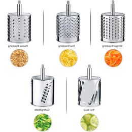 FreeShipping Multi functional kitchen rotary nut & cheese grater vegetable shredder fruits slicer with 5 drums kitchen chopper Hwrgq