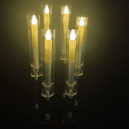 decoration Electronic Flameless LED Taper Candles Lights Night Lamp for Church Wedding Birthday Party Christmas Dinner Decor imake804