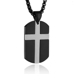 Pendant Necklaces HZMAN Stainless Steel Cross Vintage Religious Bible Faith Spiritual Necklace Men Women Fashion Charm Jewelry Accessories