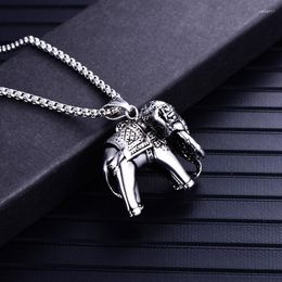 Pendant Necklaces 2023 Animal Vintage Men's Fashion Titanium Steel Elephant Necklace Punk Hip Hop Creative Personality Jewelry