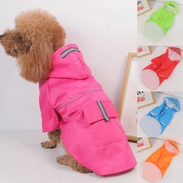 Dog Apparel Pet Raincoat Night Reflective Vest Hooded Jacket Puppy Clothing Waterproof Breathable For Small And Medium