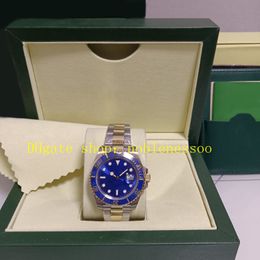 10 Style Mens With Box Papers Watch Real Photo Men's 40mm 116613LB Blue Dial Ceramic Bezel 116613 Two-Tone Steel Bracelet 116610LN Automatic Dive Sport Watches