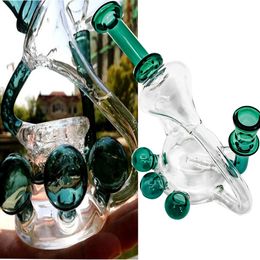 Recycler Bong Beaker Base Dab Rigs Smoking Glass Water Pipes Bubbler Unique Water Bongs With 14mm bowl