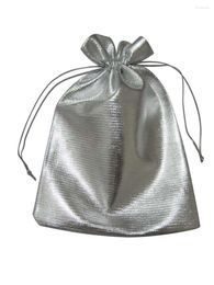 Jewelry Pouches 100Pcs 13 18cm Silver Drawstring Organza Pouch Bag/Jewelry Bag Christmas/Wedding Gift