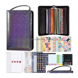 Filing Supplies Wholesale A6 Pu Leather Budget Binder Planner With Zipper Pockets Cash Envelopes Calcator Bill Money Organizer For S Dhcmx