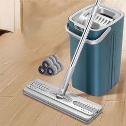 Mops Floor 360 ° lazy mop and bucket set cleaning mop ultrafine Fibre mop wet dry floor cleaning household cleaning agent 230412