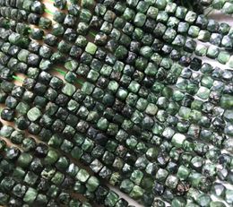 Loose Gemstones Natural Seraphinite Faceted Cube Stone Bead For Jewellery Making Clinochlore Square Shape Beads Needlework Supplies