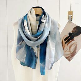 Scarves Fashion Natural Real Silk Scarf Large Mulberry Shawl Women Wrap Neckerchief Female Bandana Headband Foulard Long