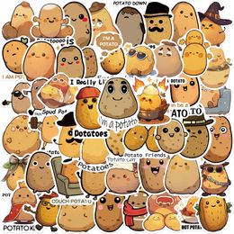 50Pcs Funny Potatoes Stickers Non-Random Waterproof Vinyl Sticker Laptop Skateboard Motor Water Bottle Snowboard Notebook Wall Car Decals Kids Gifts