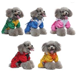 Dog Apparel Cute Waterproof Pet Rain Slicker With Reflective Strip Design Red Raincoat Polyester XS-XL For Small Large Dogs Cats