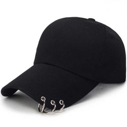 Ball Caps Metal Rings Baseball Cs Adjustable Snback Hats Unisex Hip Hop Fashion Golf Tennis C Casual Panama Sports Headwear Sun Hats