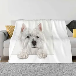 Blankets Westie Top Quality Comfortable Bed Sofa Soft Blanket West Highland White Terrier Pet Dog Portraits Digital