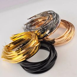 Hair Clips 100pcs 4mm Metal Headbands Head Band Jewellery Making Accessories Rhodium/Black/KC Gold/Gold Plated Wholesale