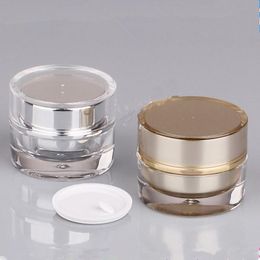 100pcs 5g Empty Round Acrylic Bottle Cream Jar container Small sample Cosmetic Pot Golden eye cream Cosmetics Packaging tin bottle