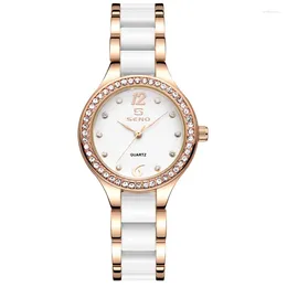 Wristwatches Fashion Diamond Inlaid Women's Quartz Watches Alloy Strap Exquisite Waterproof Watch For Women