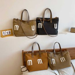 lady canvas tote bag large handbags designer bag totes women shop cross body purse miui Fashion suede brown beach Tote bags 231113