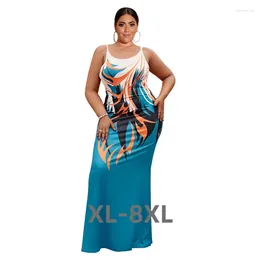 Plus Size Dresses Elegant Sexy Evening Party Long Dress Sleeveless Square Neck For Women Female 3xl 4xl 5xl 6xl