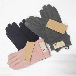 Autumn Solid Color Gloves Designers for Men Womens Touch Screen Glove Winter Fashion Mobile Smartphone Five