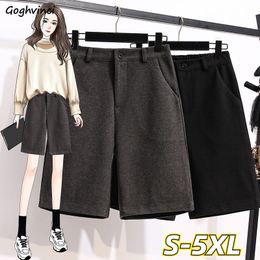 Women's Shorts Shorts Women Autumn Woollen High Waist Warm Loose Casual Basic S-5XL Office Lady Elegant All-match Minimalist Vintage 230413