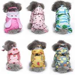 Dog Apparel Pets Raincoat Transparent Hooded Jumpsuit Dogs Waterproof Coat Reflect Jackets Outdoor Breathable Clothes For Puppy XS-XL