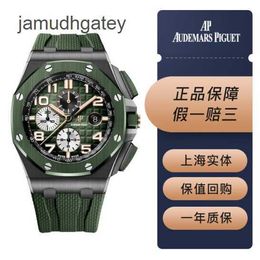 Ap Swiss Luxury Watch New Epic Royal Oak Offshore Series 26405ce Smoked Green 44mm Date Display Timing Function Automatic Mechanical Mens Watch 20 Years Complet 0bay