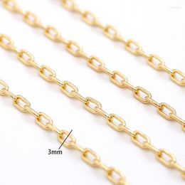 Chains 2023 Product 10 Metres Simple Oval Welded Charms Chain Copper Plated 14K Color-preserving Gold Large Thick Bracelet Necklace