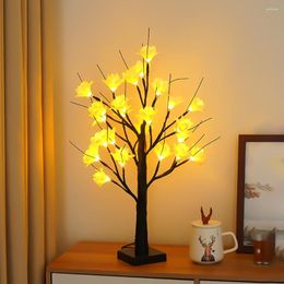 Night Lights 24 LED Flower Tree Lamp USB Battery Dual Use For Home Decoration Creative Potted DIY Table Christmas Holiday Gifts