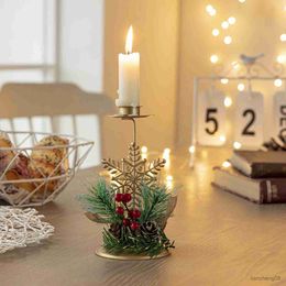 Candles Christmas Golden Iron Candle Window Table Decoration Christmas Holiday Decoration Product Christmas Decorations R231113