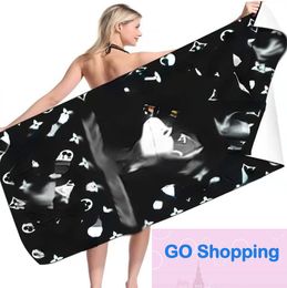 Brand Letter Microfiber Absorbent Towel Square Beach Towel Quick-Drying Waterproof Bath Towels