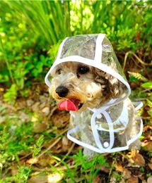 Dog Apparel Pet RainCoat Waterproof Clothes Transparent Rainy Day Outdoor Travel Equipment Breathable Hooded Jacket