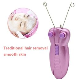 Lady Men Bee Electric Face Epilator Cotton Thread Loose Power with Indictator Light Painless Safety Hair Remover